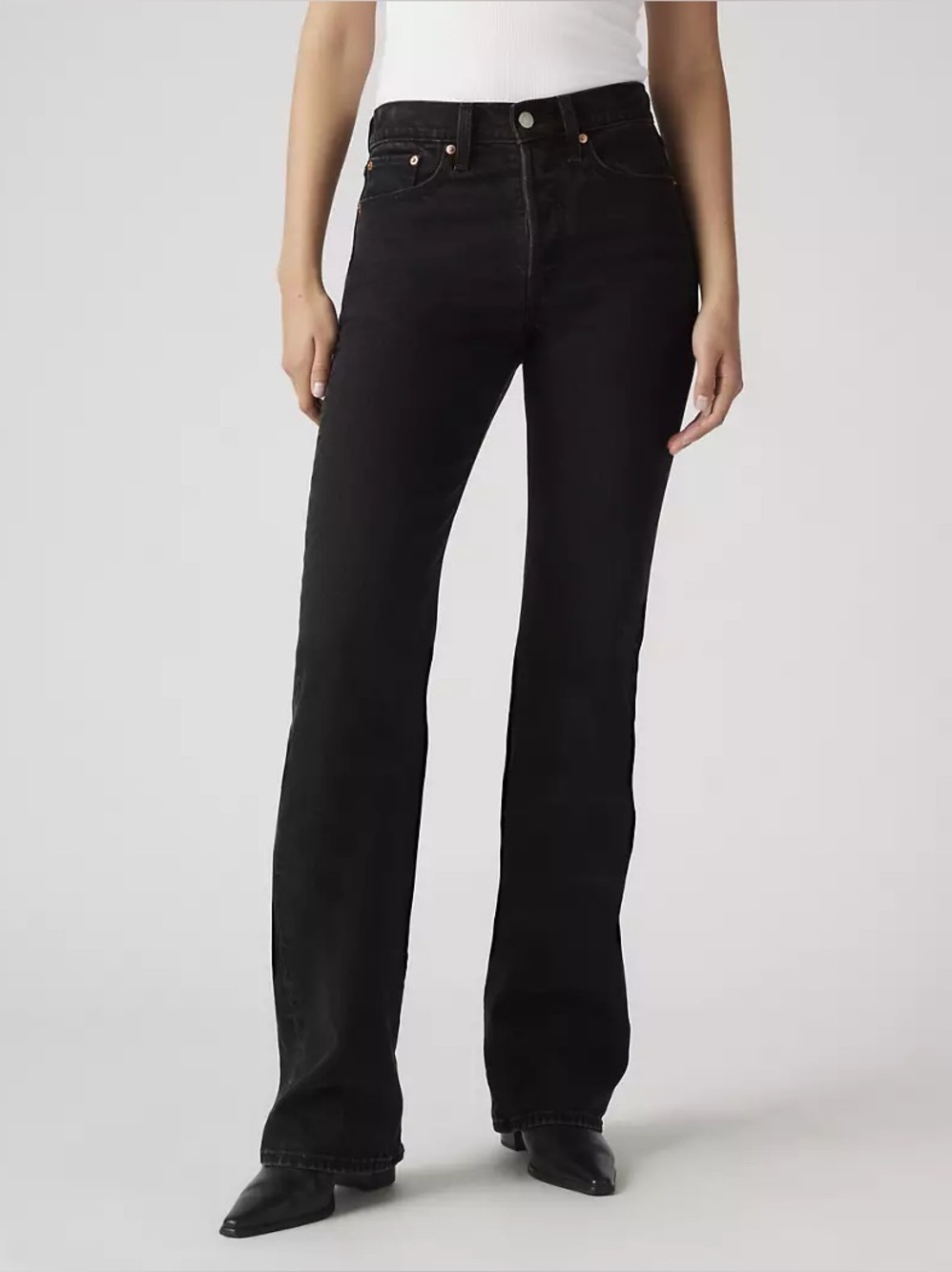 Levis Wedgie Bootcut Jeans Womens Size 30x34 Black High Rise Western NWT